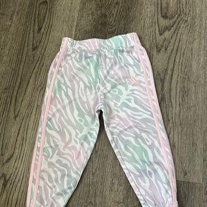 Adidas Kids Pastel Zebra Leggings - Pink and Mint